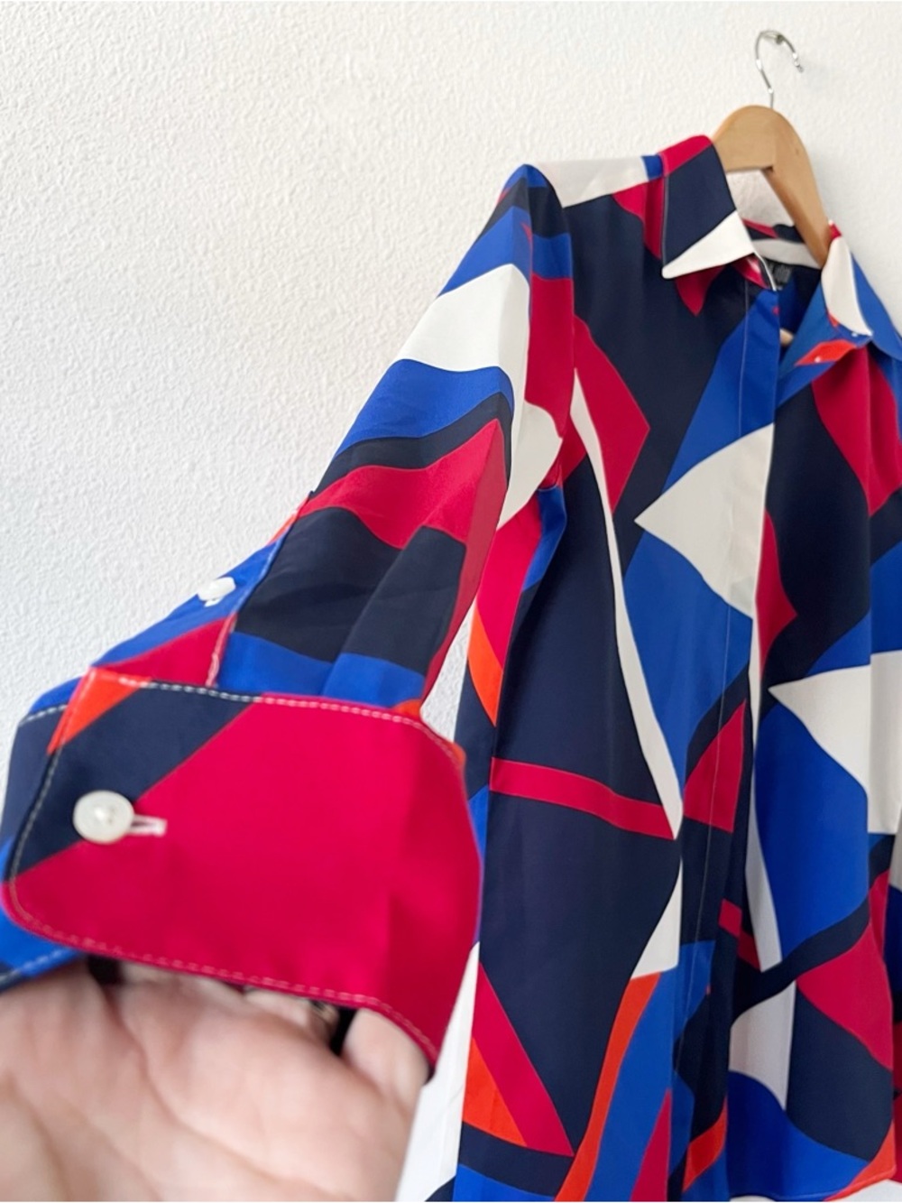 Lauren Ralph Lauren Classic Fit Print Crepe Button Down Long Sleeve Satin Shirt - Picture 4 of 10
